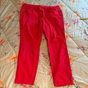 Crown & Ivy Red Straight Leg Jeans